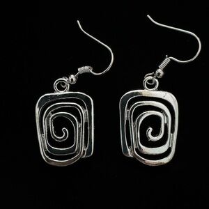 Silver-Tone Swirly Earrings BRAND NEW